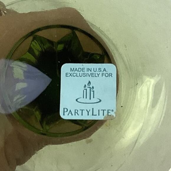 Set of 2 Vintage PartyLite Green Glass Stem Votive Tealight Candle Holders - Picture 5 of 5